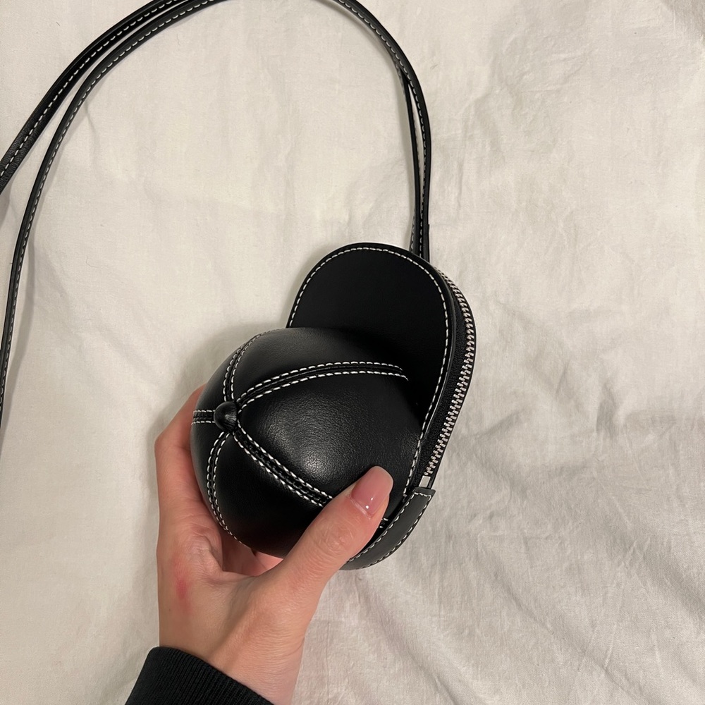 J.W. Anderson nano cap leather mini bag black crossbody